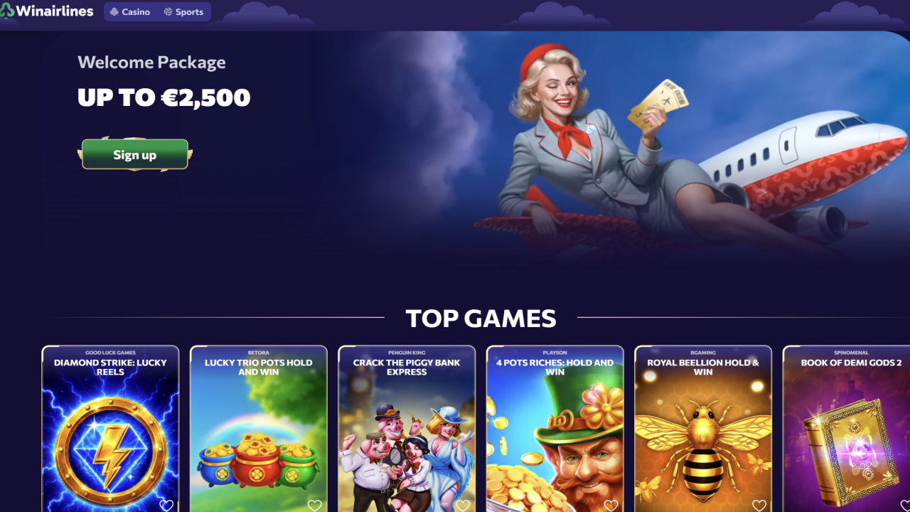 Winairlines casino website